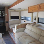 Cozy interior of the RV van